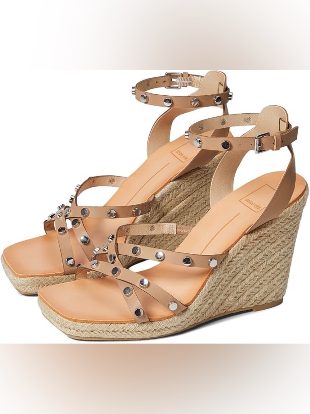 Dolce Vita Nude Studded Maxton Wedges